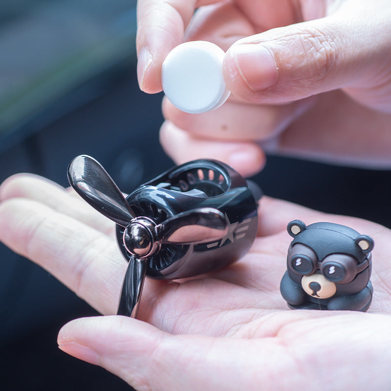 Hako Bear Car Air Freshener – Cute Pilot Design for Air Vent Aromatherapy Solanly