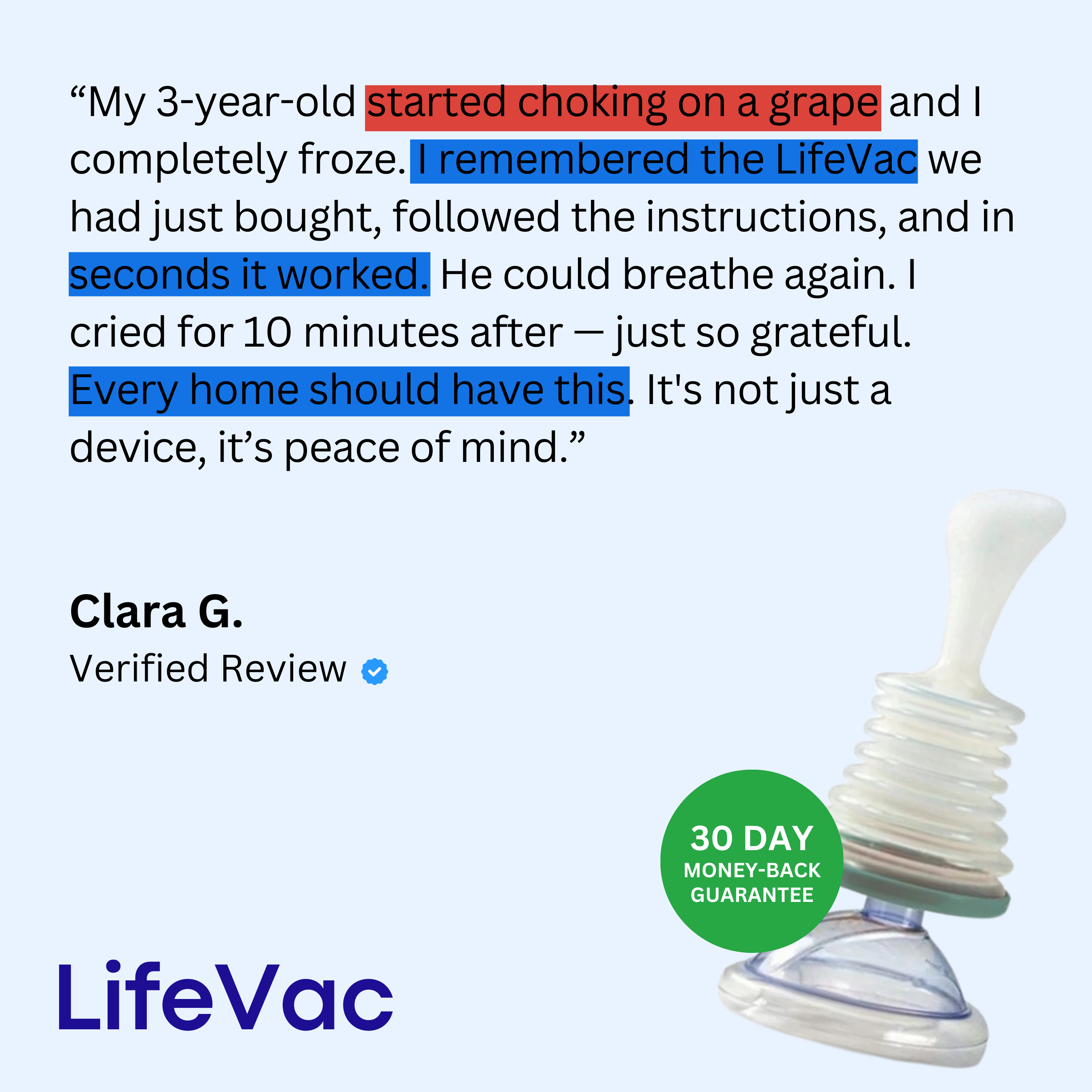 LifeVac Anti Choking Device Blue Solanly