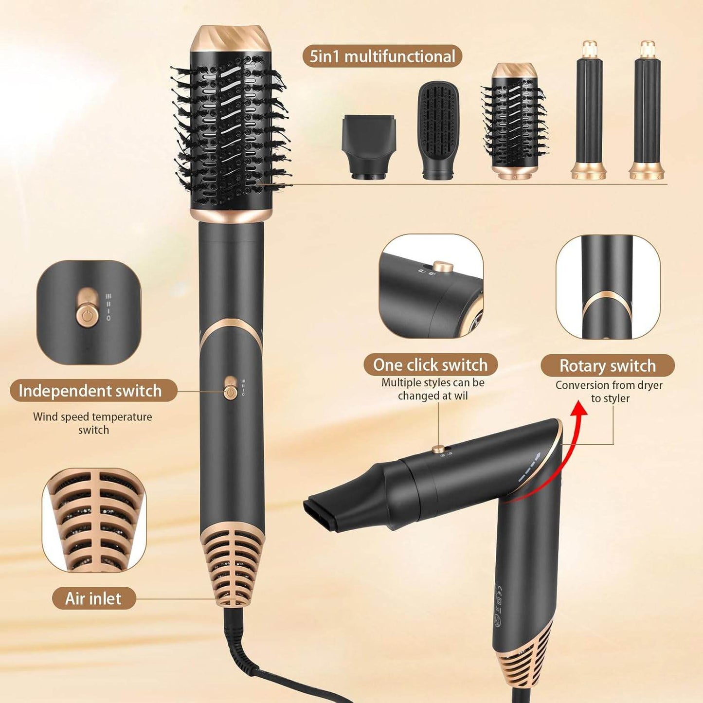 5 in 1 Hot Air Styler - Solanly
