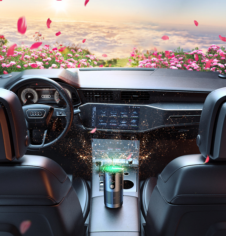 USB Car Air Purifier with UVC Light and Negative Ion Generator – Smoke and Odor Remover Solanly