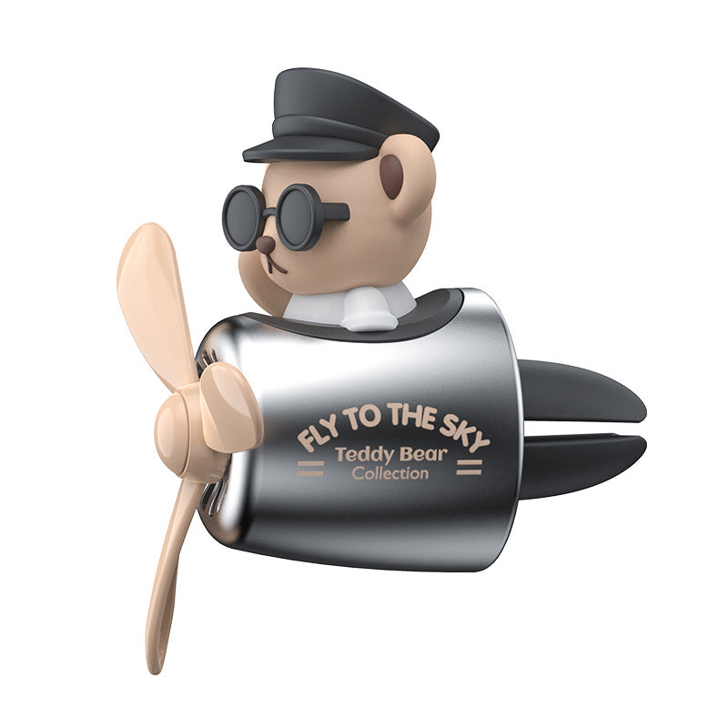 Hako Bear Car Air Freshener – Cute Pilot Design for Air Vent Aromatherapy Solanly