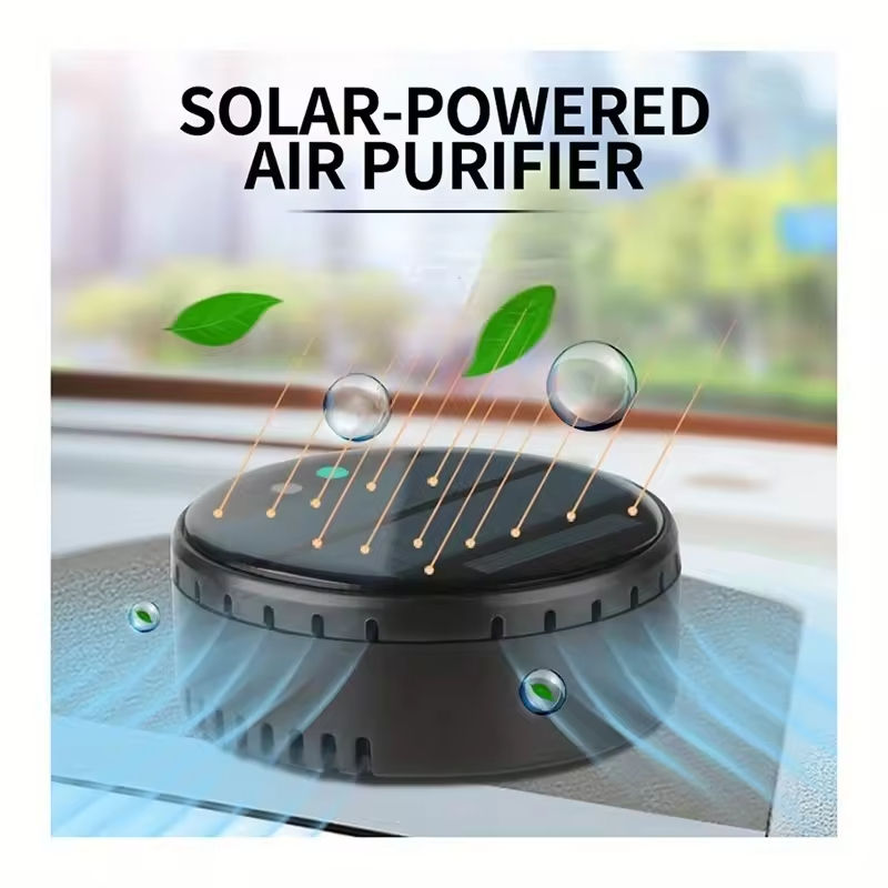 Solar-Powered Air Purifier for Car and Home – Negative Ion and Ozone Disinfection Device Solanly