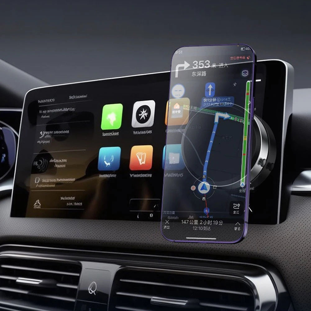 Car Dashboard Magnetic Phone Holder – Rotating Zinc Alloy Suction Mount for Universal Vehicles Solanly