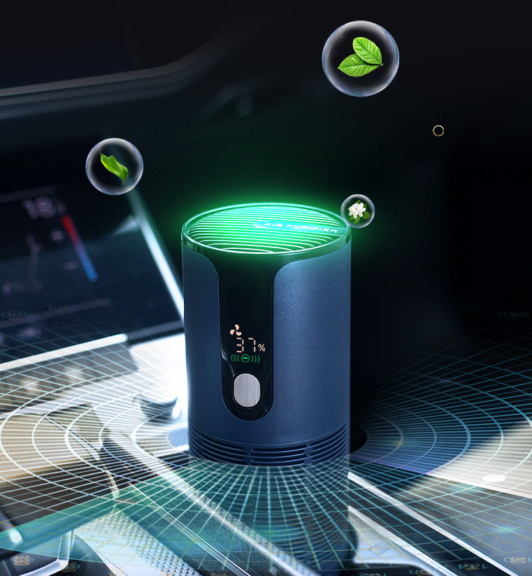 USB Car Air Purifier with UVC Light and Negative Ion Generator – Smoke and Odor Remover Solanly
