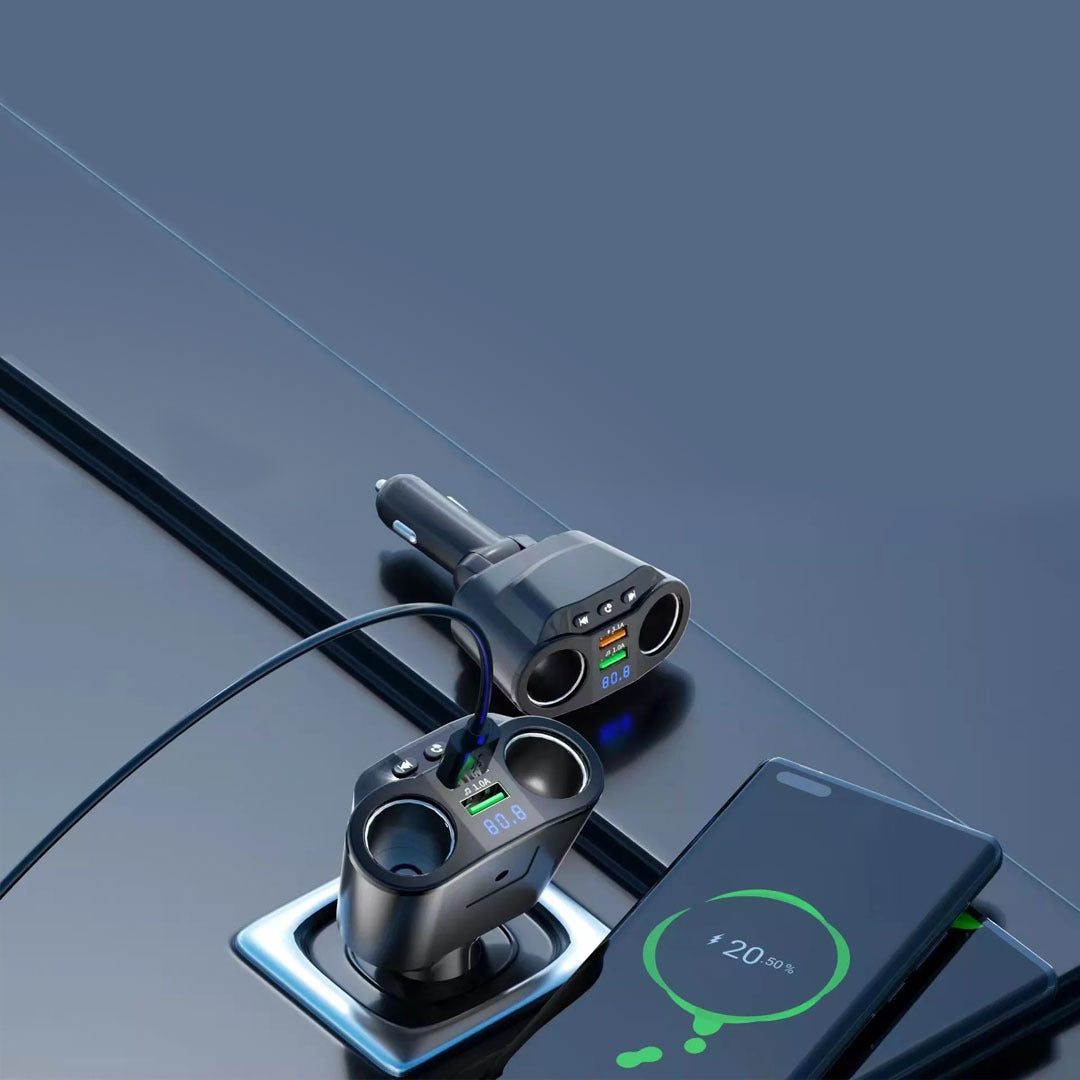 KC-01 Car Charger – Dual USB QC3.0 Fast Charging with Digital Display Solanly