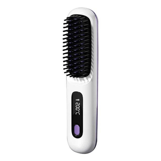 Portable Cordless Hair Straightener Brush Comb - Solanly