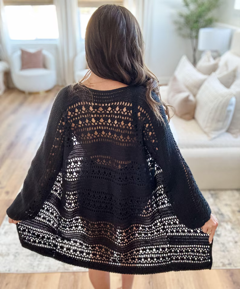 Caribbean Breeze Cardigan Pattern, Lace Cardigan Sizes Xs-5X Solanly