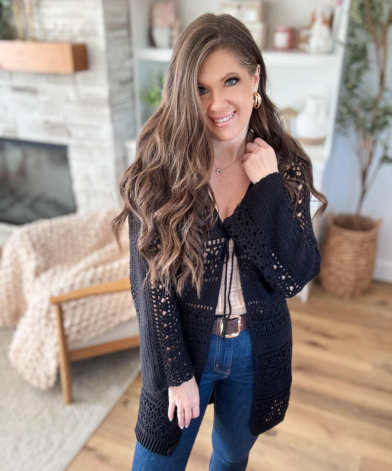 Caribbean Breeze Cardigan Pattern, Lace Cardigan Sizes Xs-5X Solanly