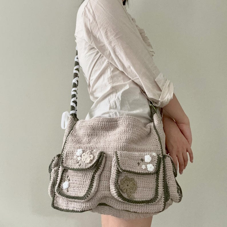 inflorescence messenger bag crochet pattern Solanly