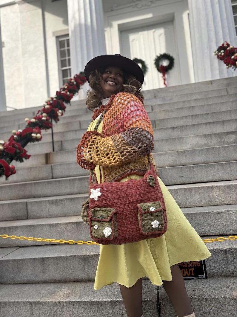 inflorescence messenger bag crochet pattern Solanly