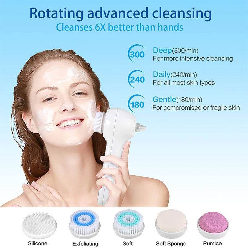 3 In 1 Electric Vibration Facial Brush Machine - Solanly
