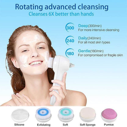 3 In 1 Electric Vibration Facial Brush Machine - Solanly
