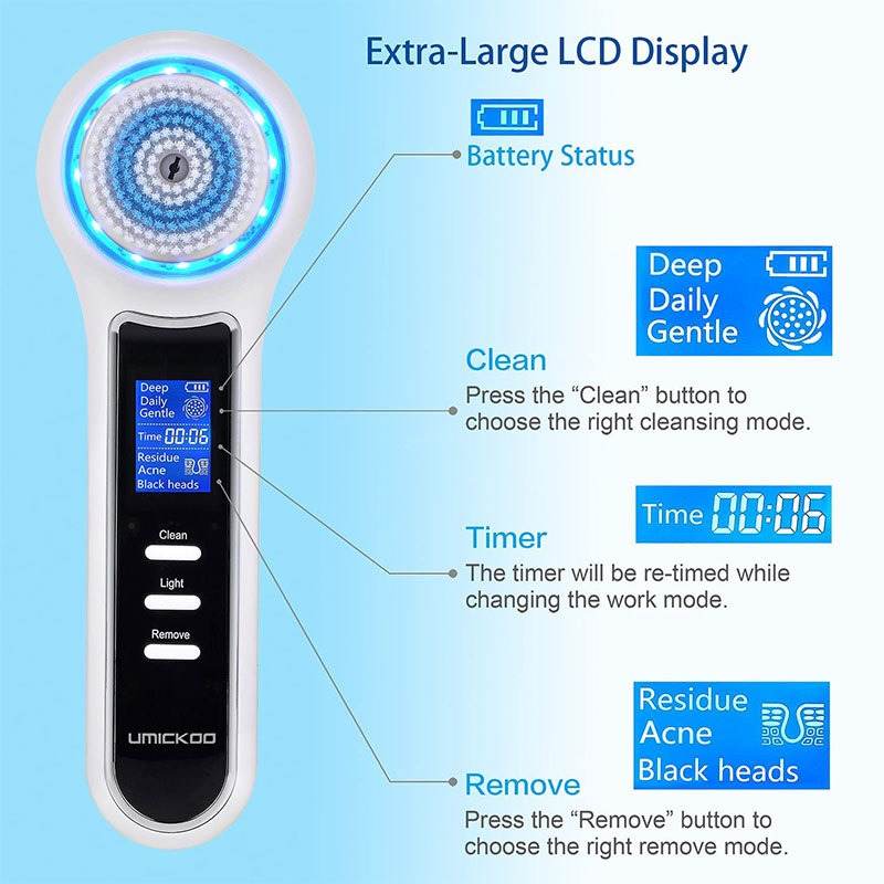 3 In 1 Electric Vibration Facial Brush Machine - Solanly