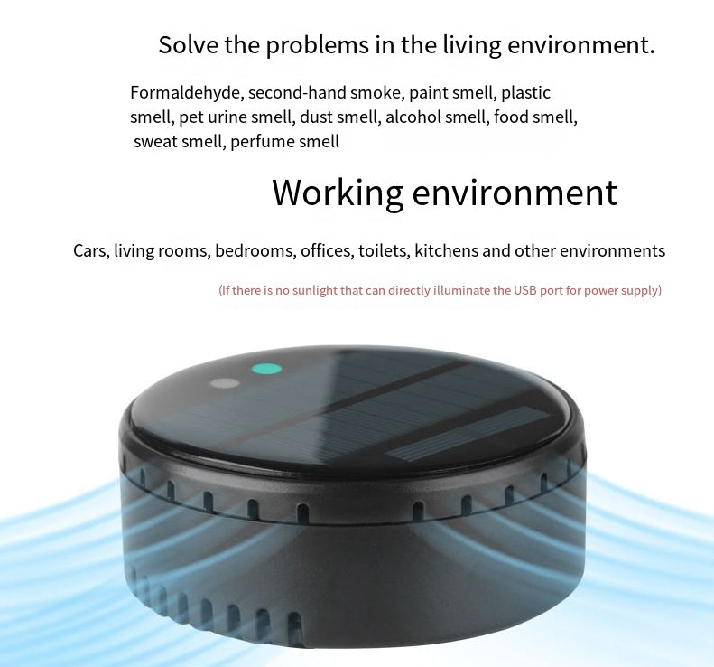 Solar-Powered Air Purifier for Car and Home – Negative Ion and Ozone Disinfection Device Solanly