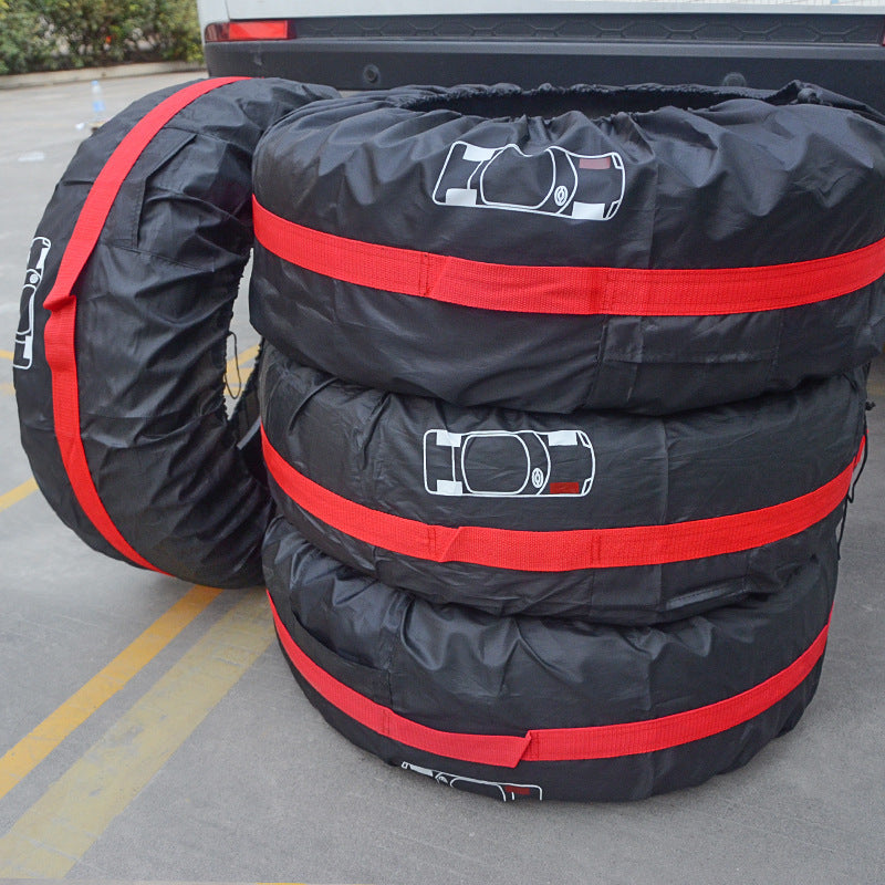 Tire protection cover Oxford cloth waterproof car spare tire cover car tire cover 4 per set Solanly