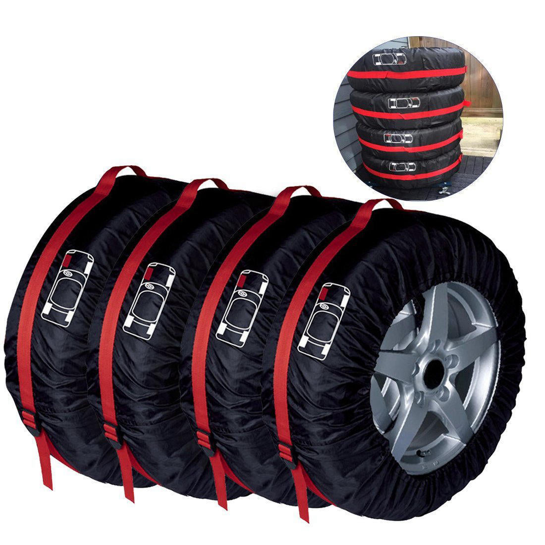Tire protection cover Oxford cloth waterproof car spare tire cover car tire cover 4 per set Solanly
