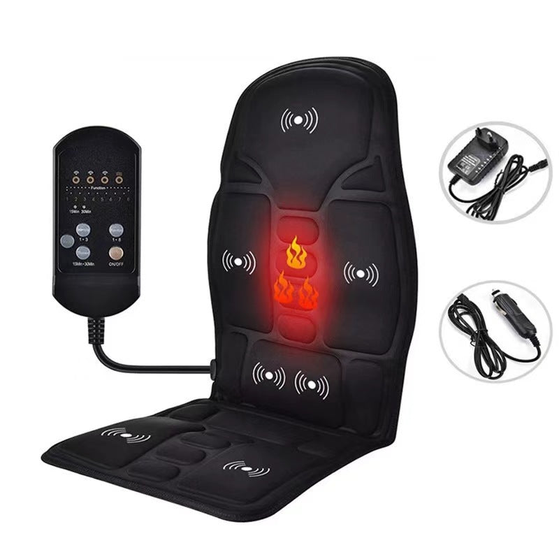 Heated Car and Home Massage Cushion – Full Back, Waist, and Hip Support Solanly