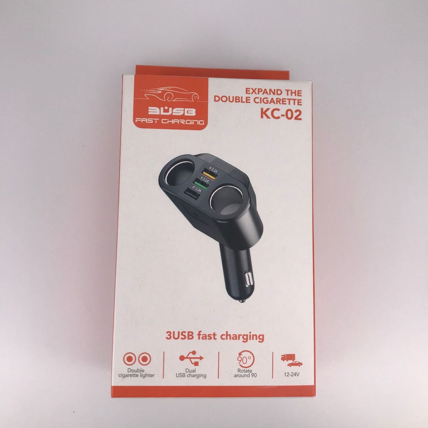KC-01 Car Charger – Dual USB QC3.0 Fast Charging with Digital Display Solanly