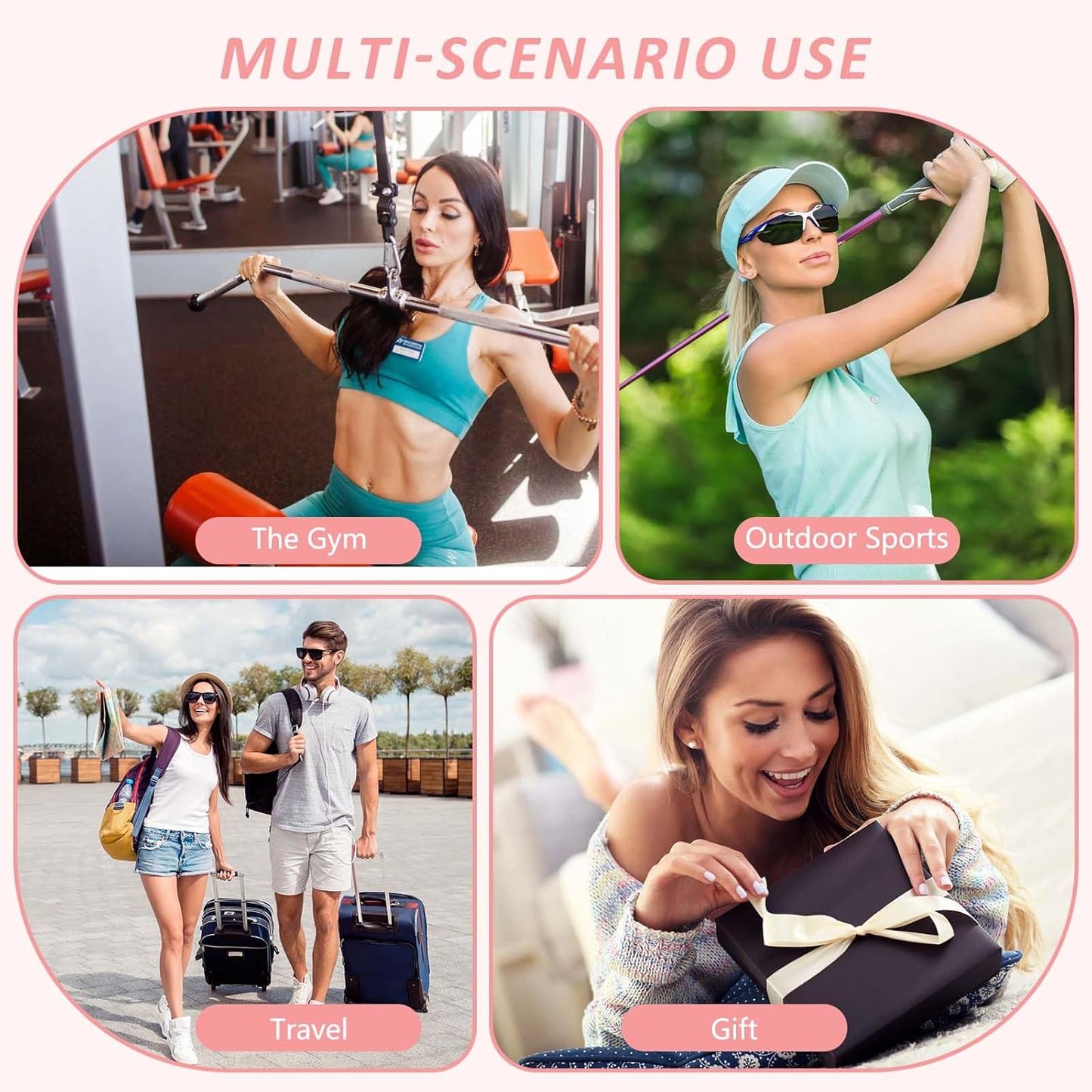 Magnetic Gym Bag for Women and Men – Small Pink Crossbody Bag with Water Bottle & Phone Holder, Gym Accessories & Fitness Gift Solanly