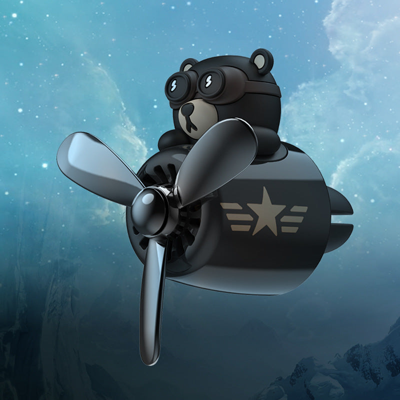 Hako Bear Car Air Freshener – Cute Pilot Design for Air Vent Aromatherapy Solanly