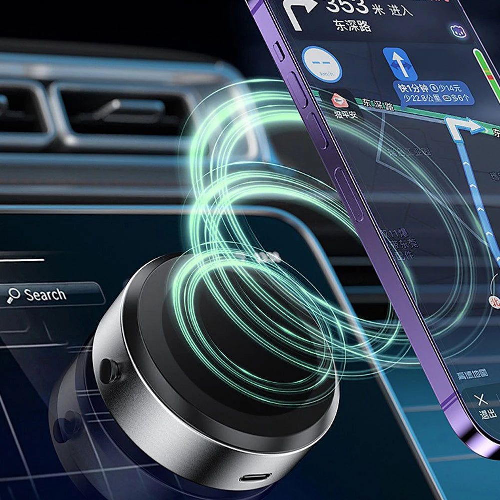 Car Dashboard Magnetic Phone Holder – Rotating Zinc Alloy Suction Mount for Universal Vehicles Solanly