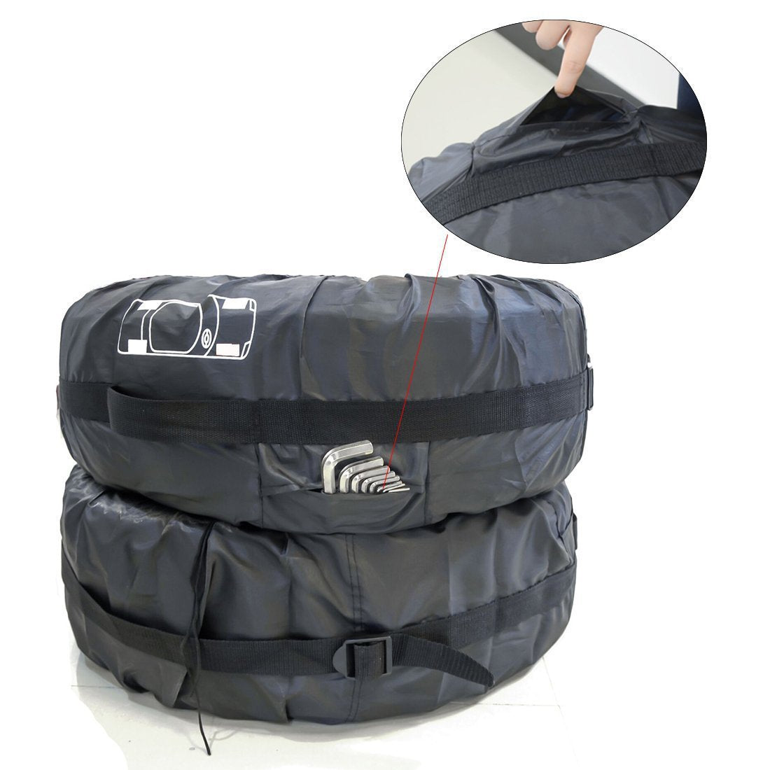 Tire protection cover Oxford cloth waterproof car spare tire cover car tire cover 4 per set Solanly