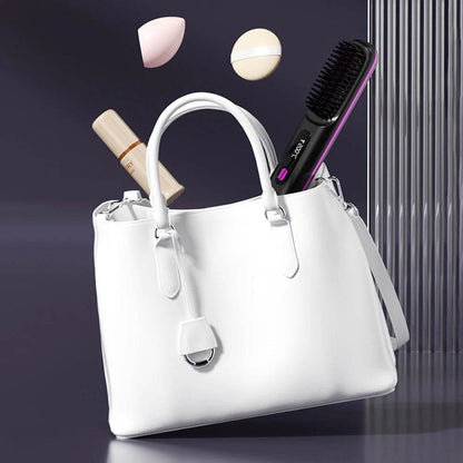 Portable Cordless Hair Straightener Brush Comb - Solanly