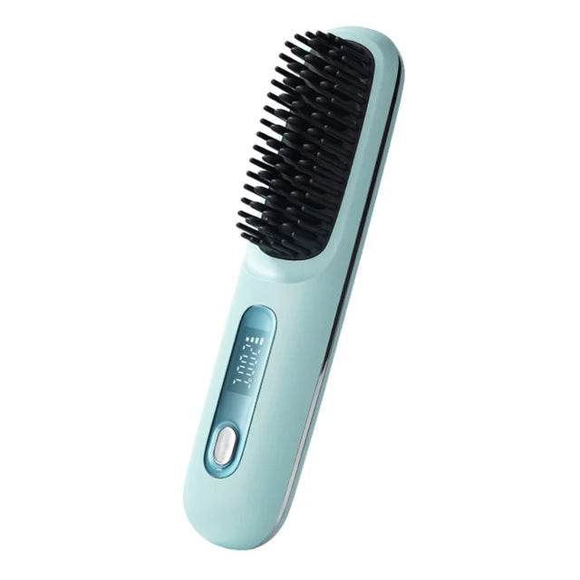 Portable Cordless Hair Straightener Brush Comb - Solanly