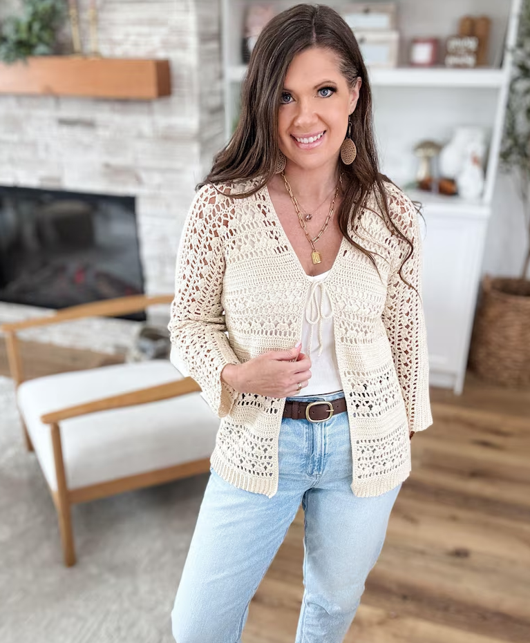 Caribbean Breeze Cardigan Pattern, Lace Cardigan Sizes Xs-5X Solanly