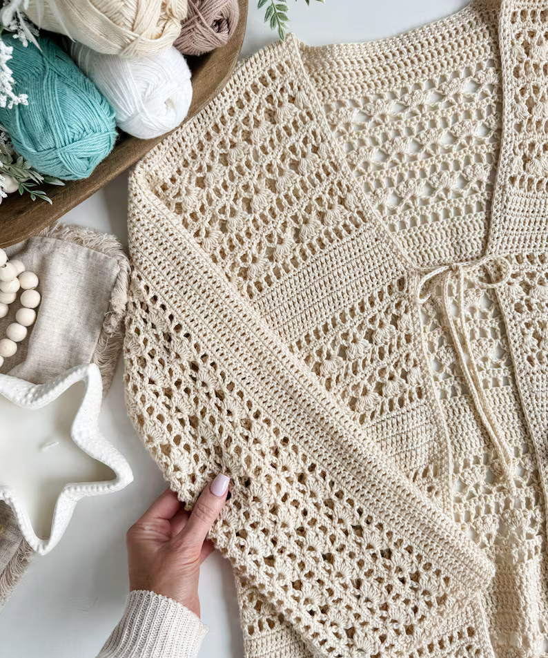 Caribbean Breeze Cardigan Pattern, Lace Cardigan Sizes Xs-5X Solanly