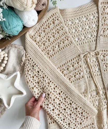 Caribbean Breeze Cardigan Pattern, Lace Cardigan Sizes Xs-5X Solanly