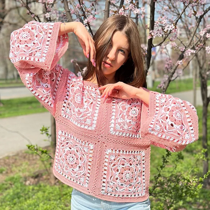 🌼 Daisy Granny Square Sweater Pattern Solanly