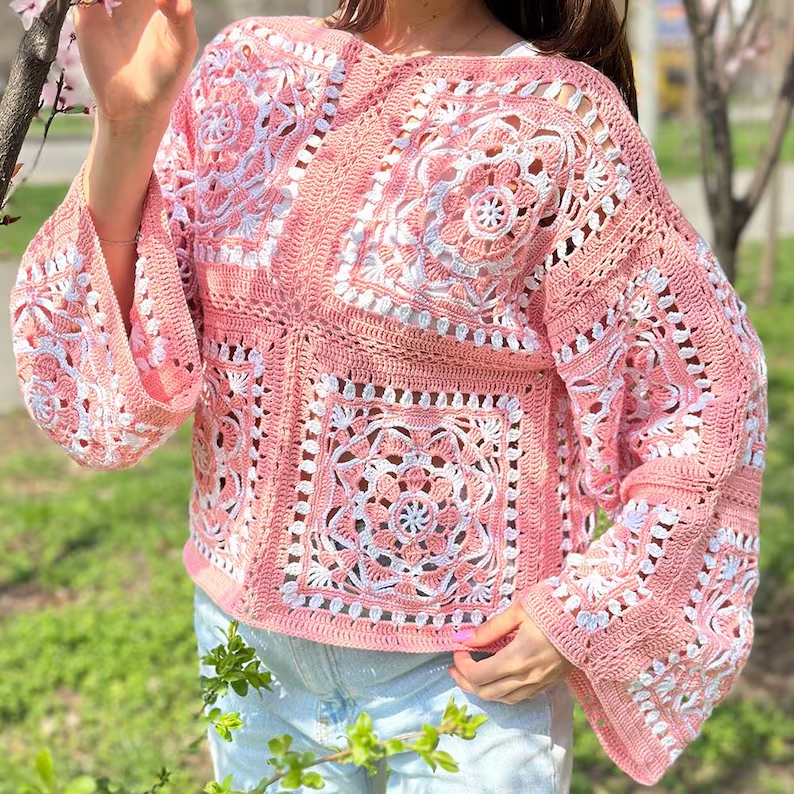 🌼 Daisy Granny Square Sweater Pattern Solanly