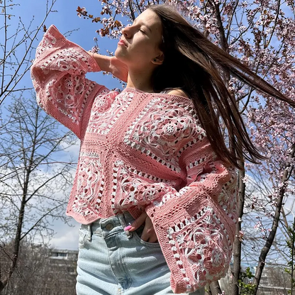 🌼 Daisy Granny Square Sweater Pattern Solanly