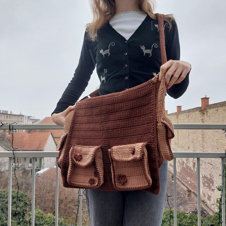 inflorescence messenger bag crochet pattern Solanly